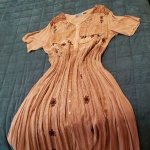 Chic Bohemian Tan Maxi Dress